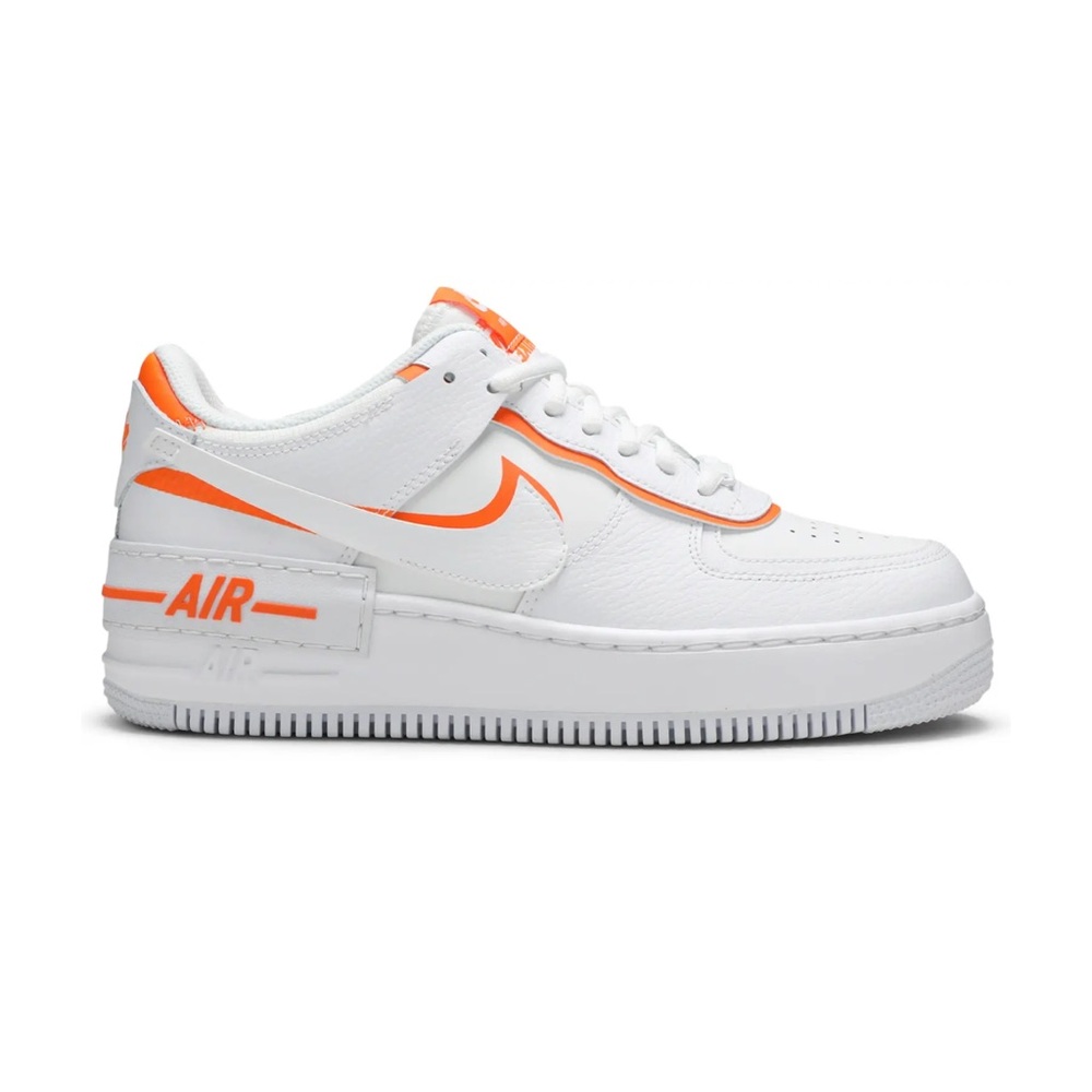 Nike Air Force 1 Shadow “Total Orange” White and Orange Sneakers